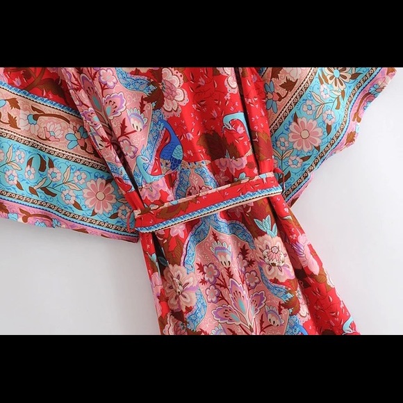 New Boho Gypsy Festival Kimono Duster Robe Jacket Top - Picture 3 of 7